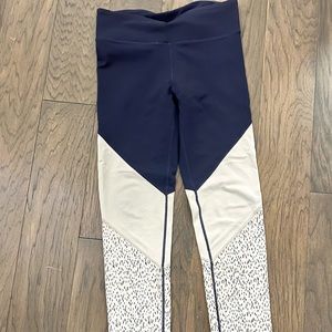 Fabletics Powerhold Blue/White Salar Powerhold Full Length Leggings